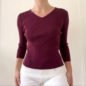 ❌SOLD❌ Burgundy Mid Sleeve Top